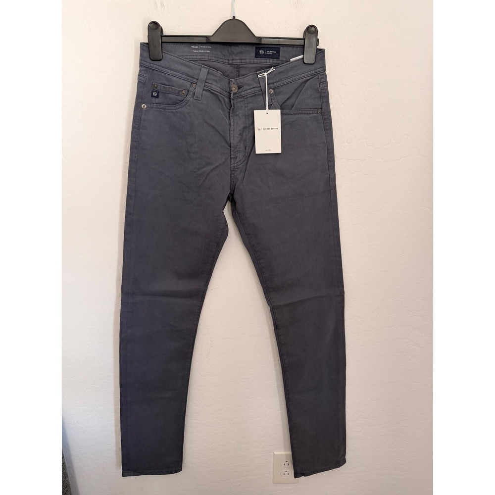 AG Adriano Goldschmied Tellis Modern Slim Sueded Sateen Pants Grey 30x34 NWT